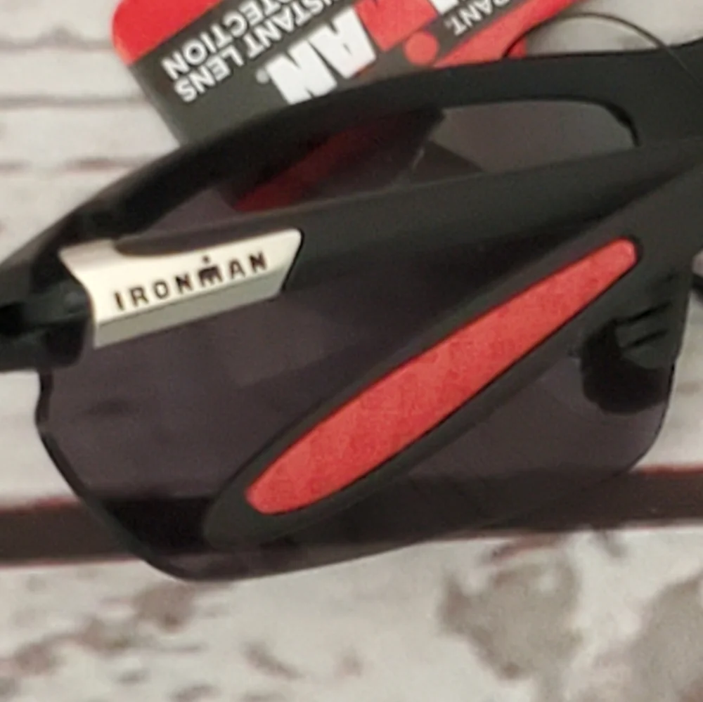 Foster Grant Iron Man men's active plastic frame sporty sunglasses black, red